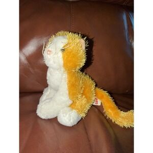 No Code Webkinz Ganz Orange White Cat Plush Stuffed Animal Sparkle Fur Toy